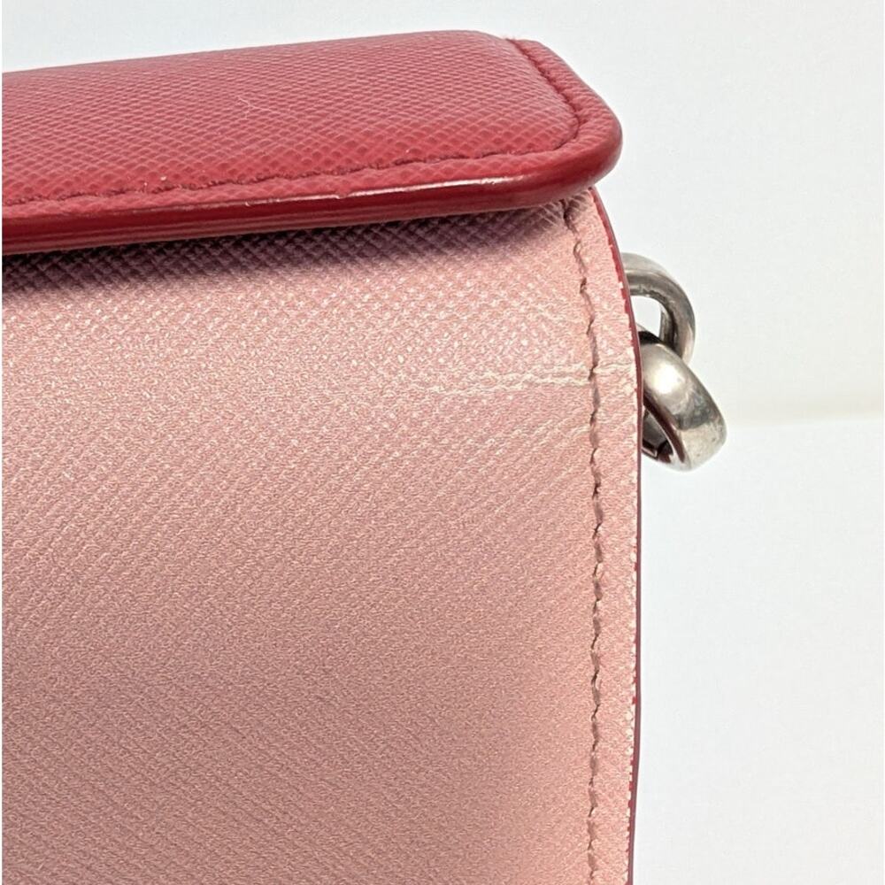 Prada Saffiano Leather Shoulder Bag Limited Edition Pop Art Portrait Red/Pink - Picture 8 of 16